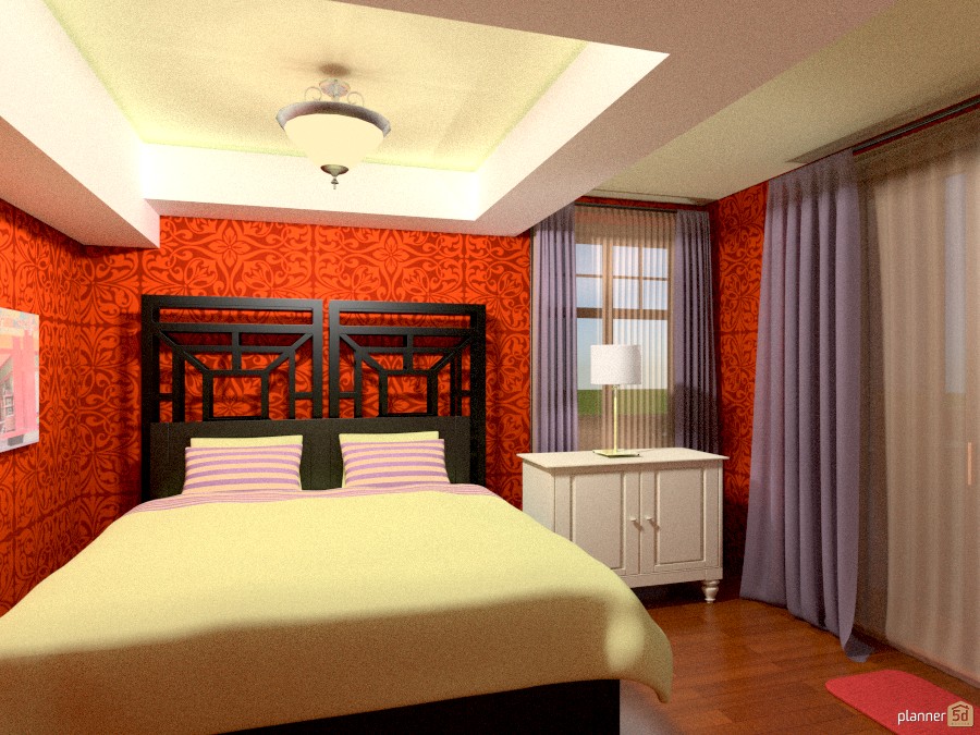 Orange oriental Room 1014972 by Versailles Tee image