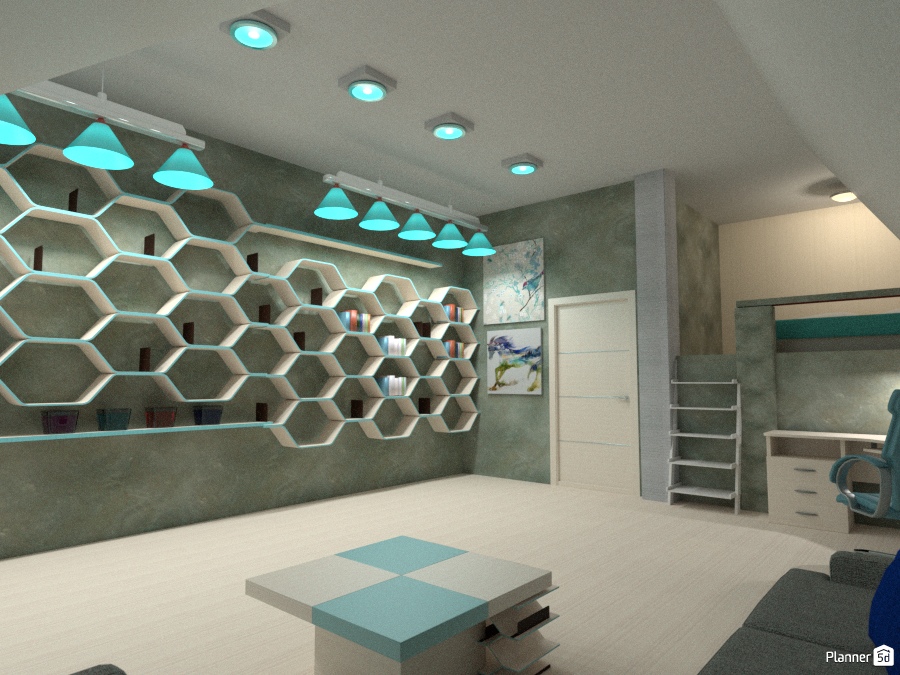 спальня кабинет мансарда #1656378 by павел