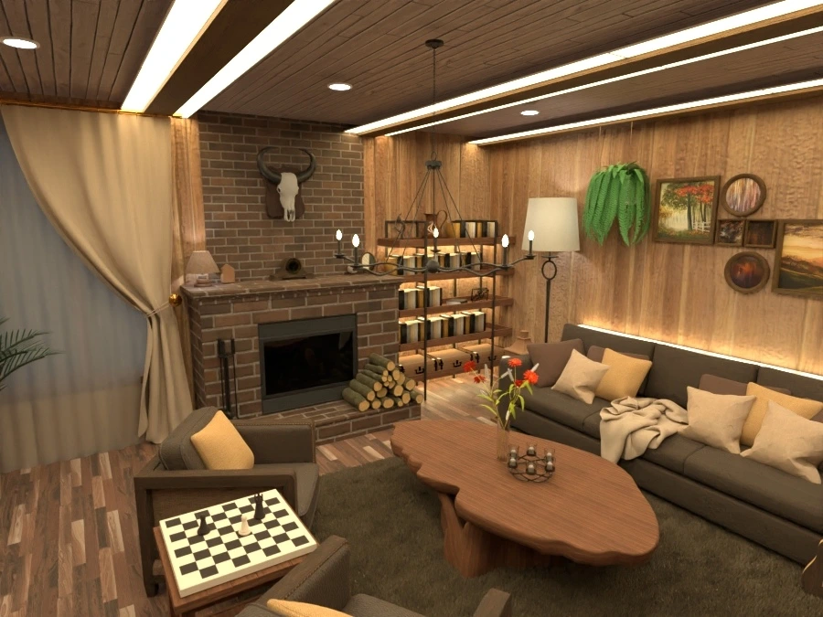 Country Living room / Design battle contest #3107256 by ZACKY DESIGNER