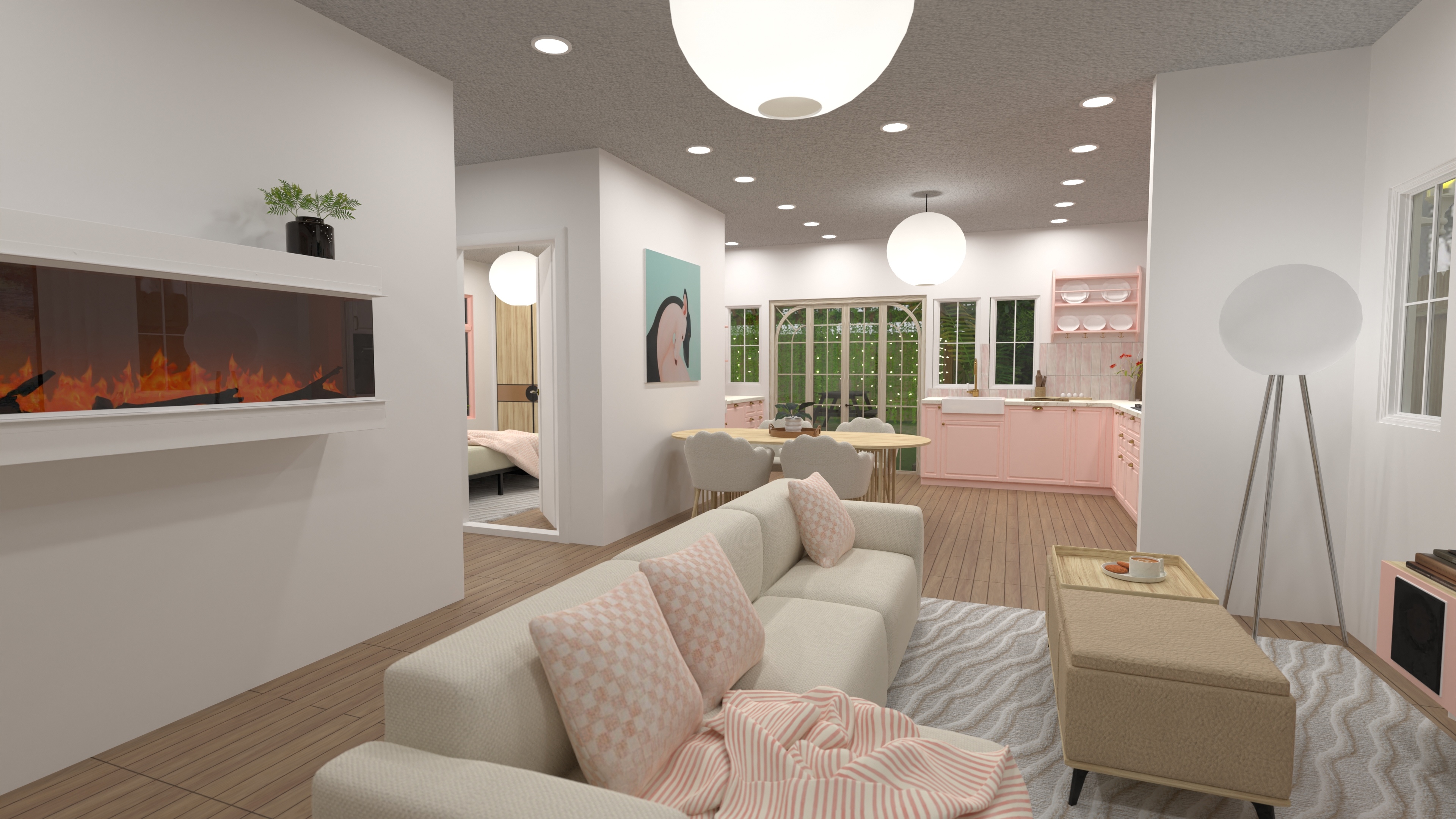 pink kitchen/living room #28177936 by Dellen