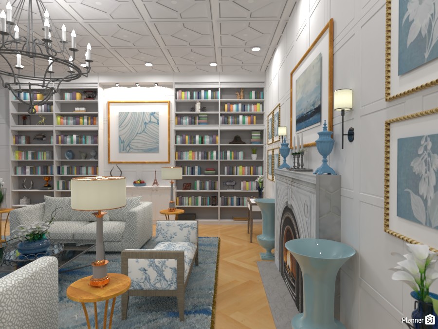 Light Blue Library Angle 4 3883686 by DesignKing image