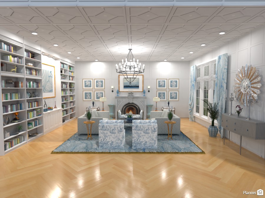 Light Blue Library Angle 1 #3883728 by DesignKing