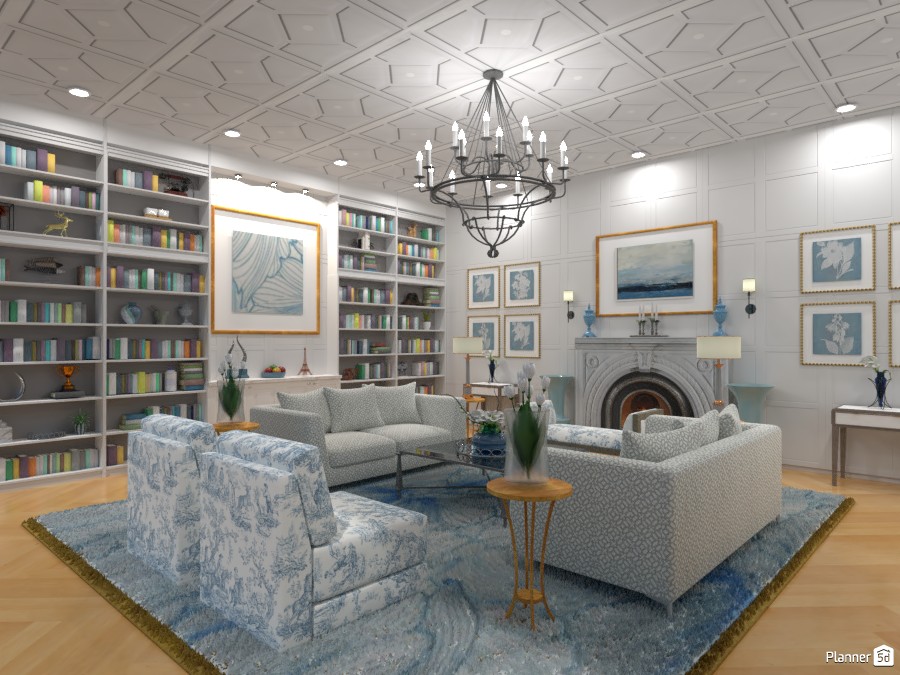 Light Blue Library Angle 3 3883736 by DesignKing image