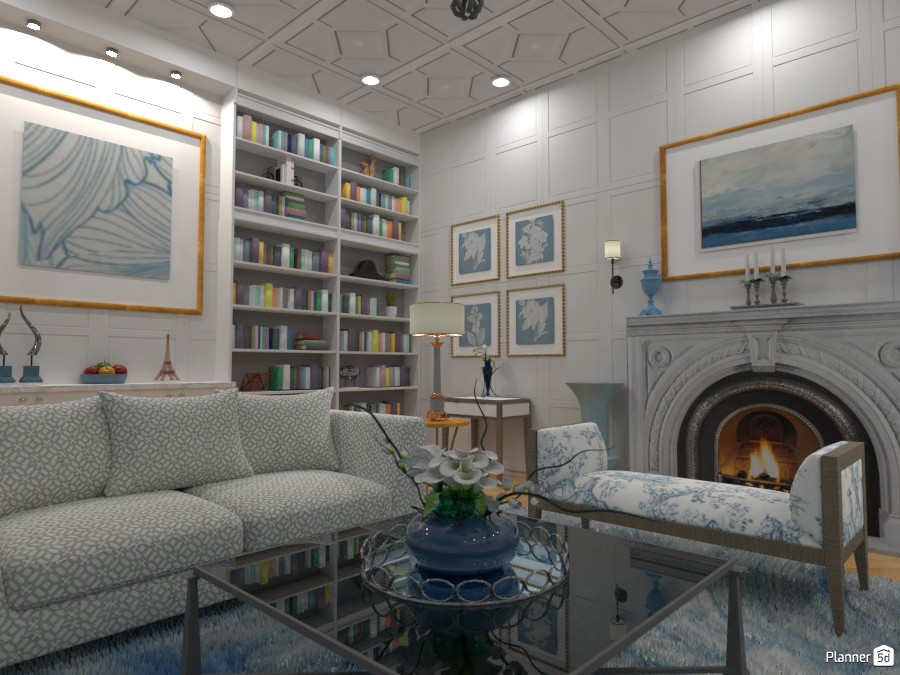 Light Blue Library Angle 2 #3299016 by DesignKing