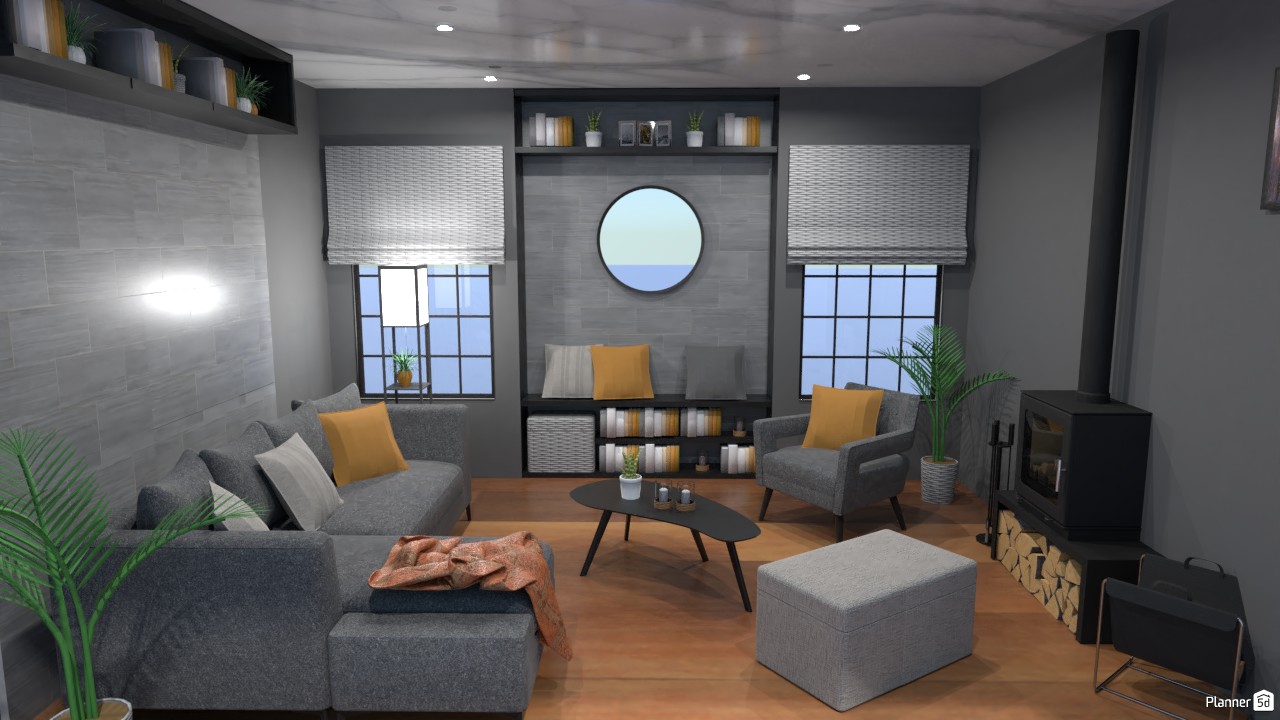 Living room with fireplace | Batalla de diseño. #5468229 by Hall Pat