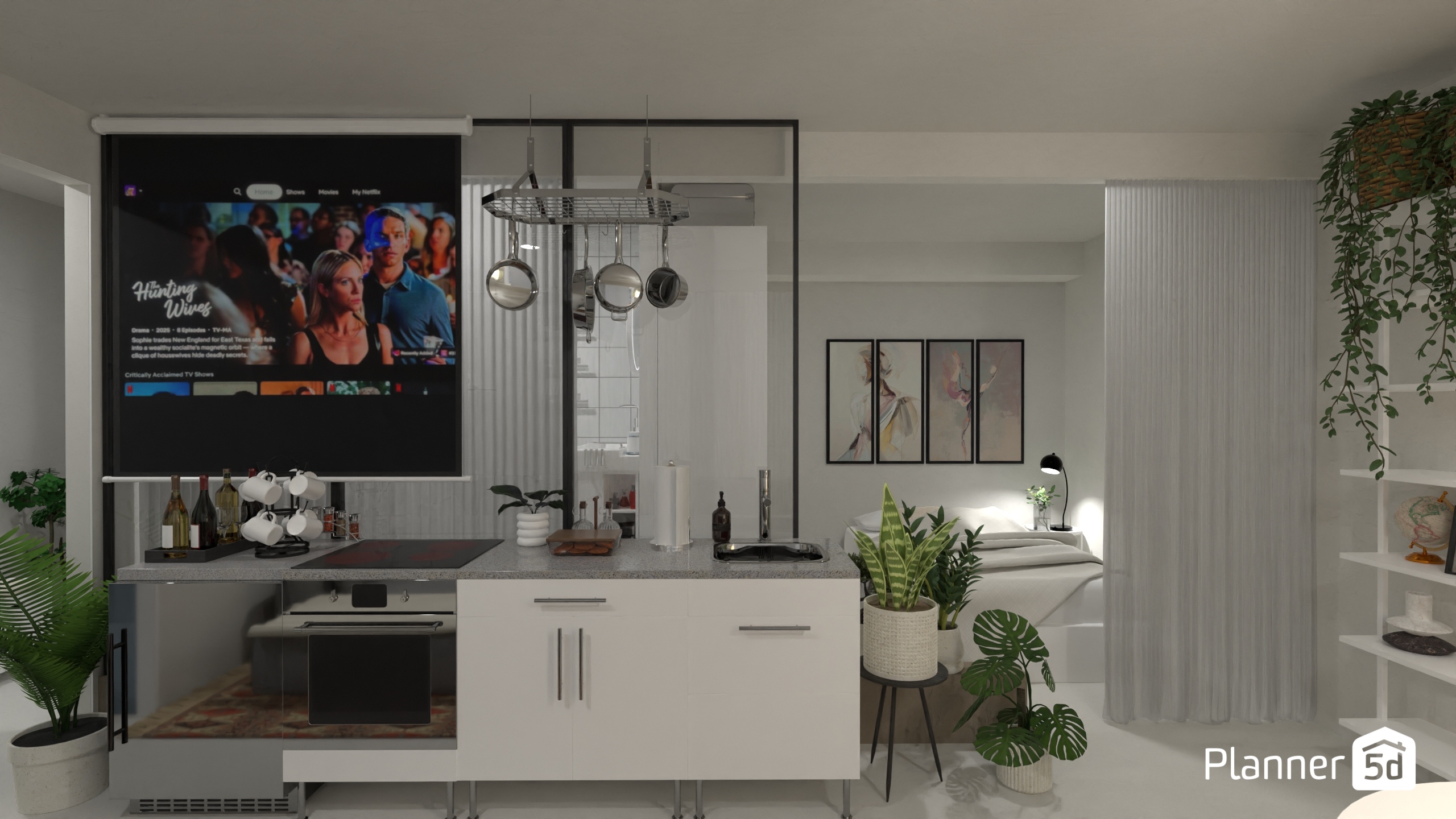 Glass Layers Living – A Smart Open-Plan Studio #34280618 by Lucija Marko