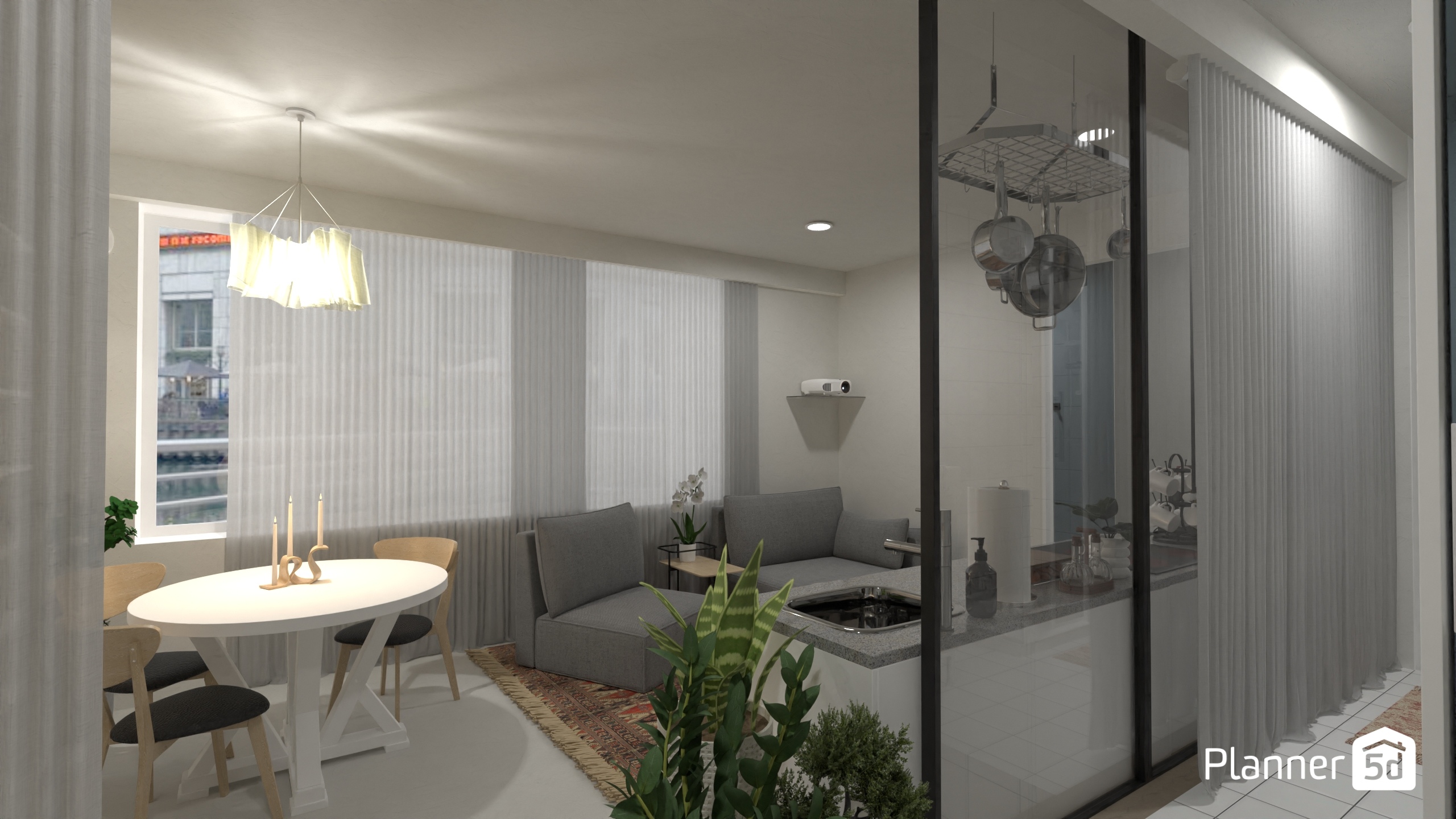 Glass Layers Living – A Smart Open-Plan Studio #34281102 by Lucija Marko
