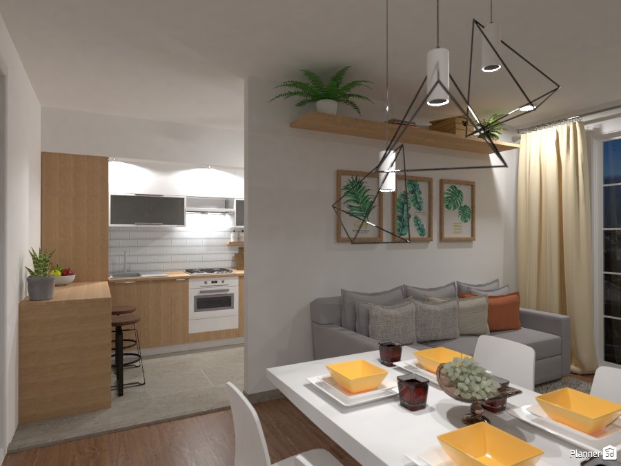 City apartment No. 1 / Living room & Kitchen #3479486 Por Lucija Marko