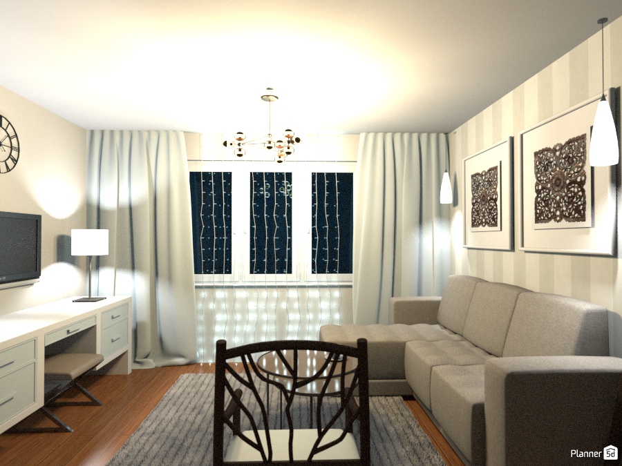 Гостиная со спальней в нише. #1185672 by Алиса в Зазеркалье