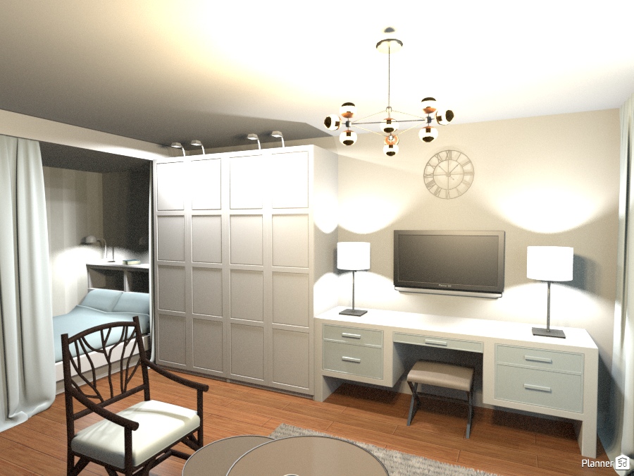 Гостиная со спальней в нише. #1185677 by Алиса в Зазеркалье