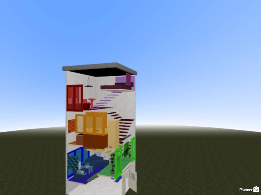 Vertical Rainbow House #82750 by Rainfall Sienna