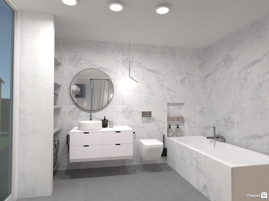 bathroom with marble tiles #4189062 by polinaminkina
