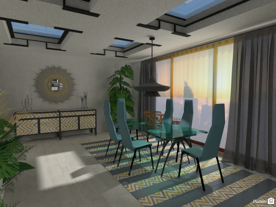 Attic in Chicago: Dining Room #2558450 by Micaela Maccaferri