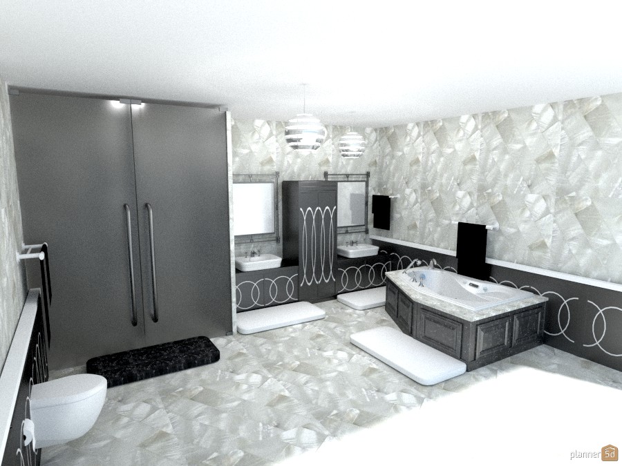 blk n wht n gray bath #983782 by Joy Suiter