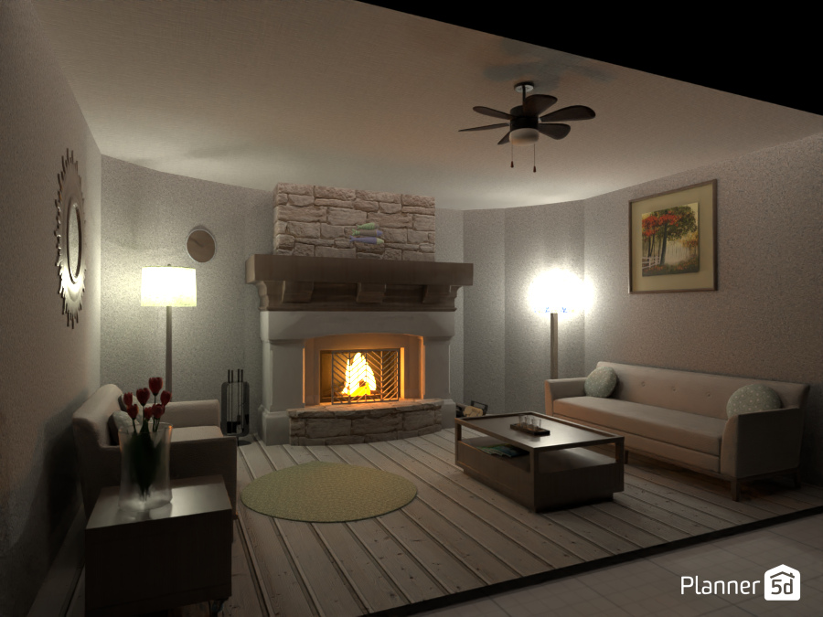 Fireplace in wooden living room #7447538 by Aliceson Jade Smith