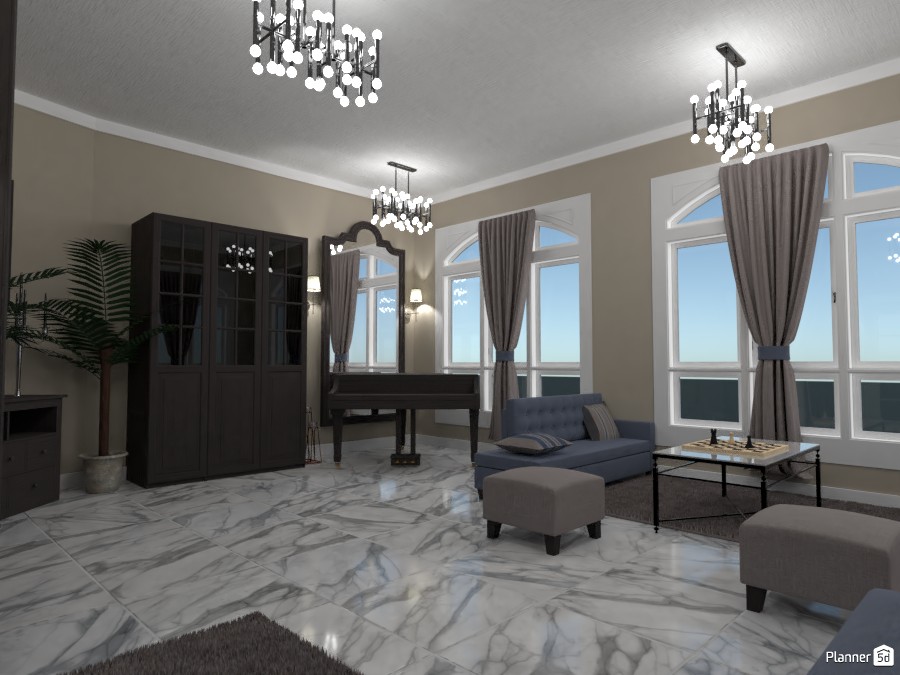 Living room with piano contest design. render 3 #3578954 by Doggy