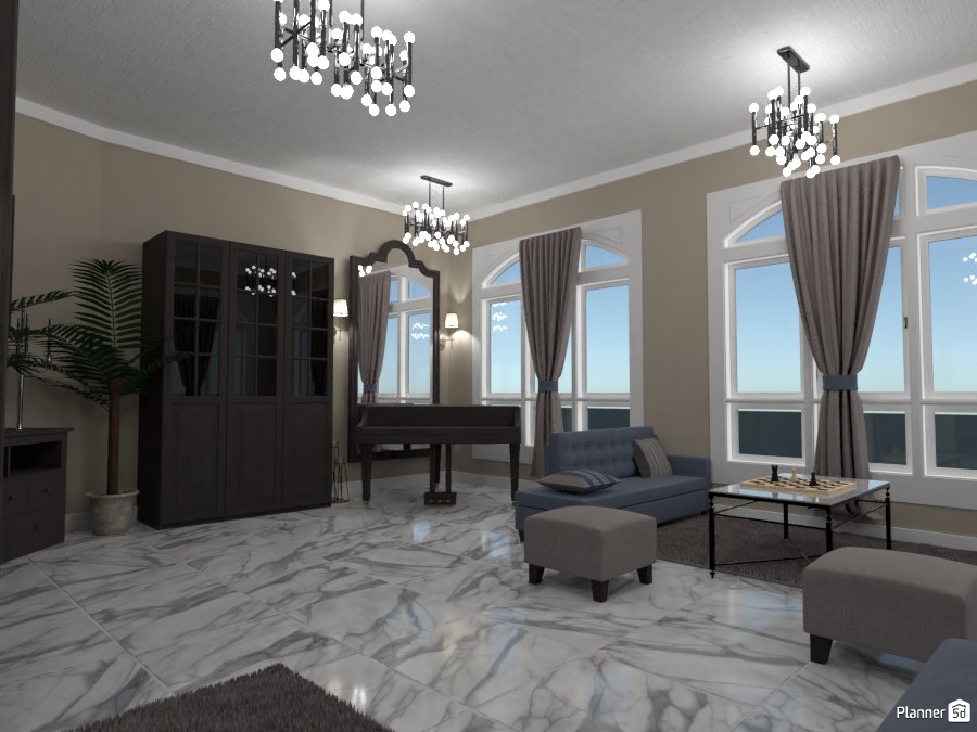 Living room with piano contest design. render 3 3578954 by Doggy image