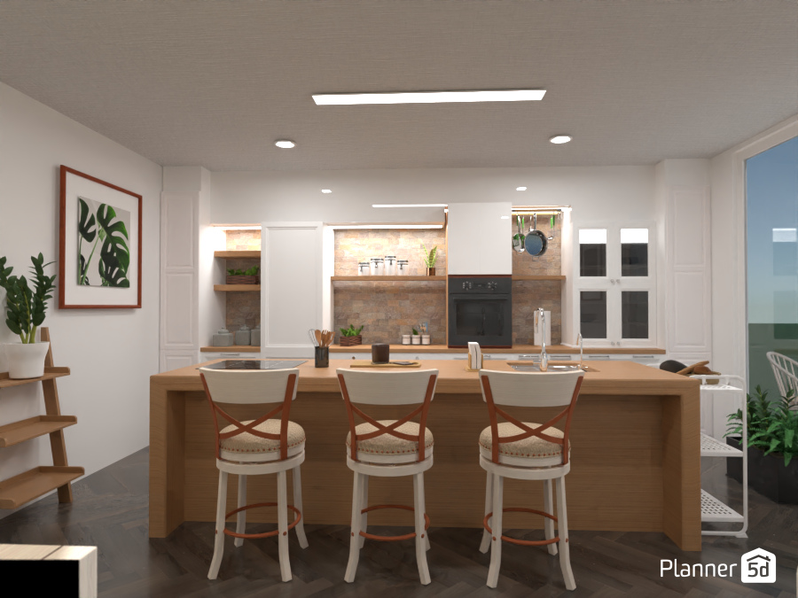 Brown and white kitchen : Design battle contest #11493456 by Gabes