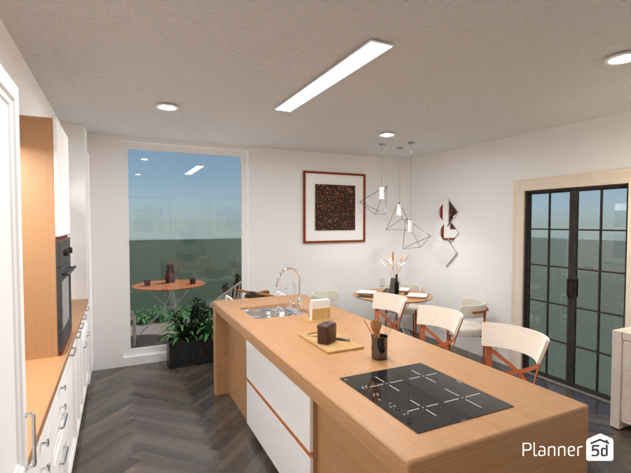 Brown and white kitchen : Design battle contest #11493468 by Gabes