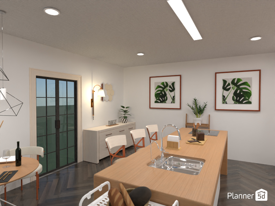 Brown and white kitchen : Design battle contest #11493492 by Gabes