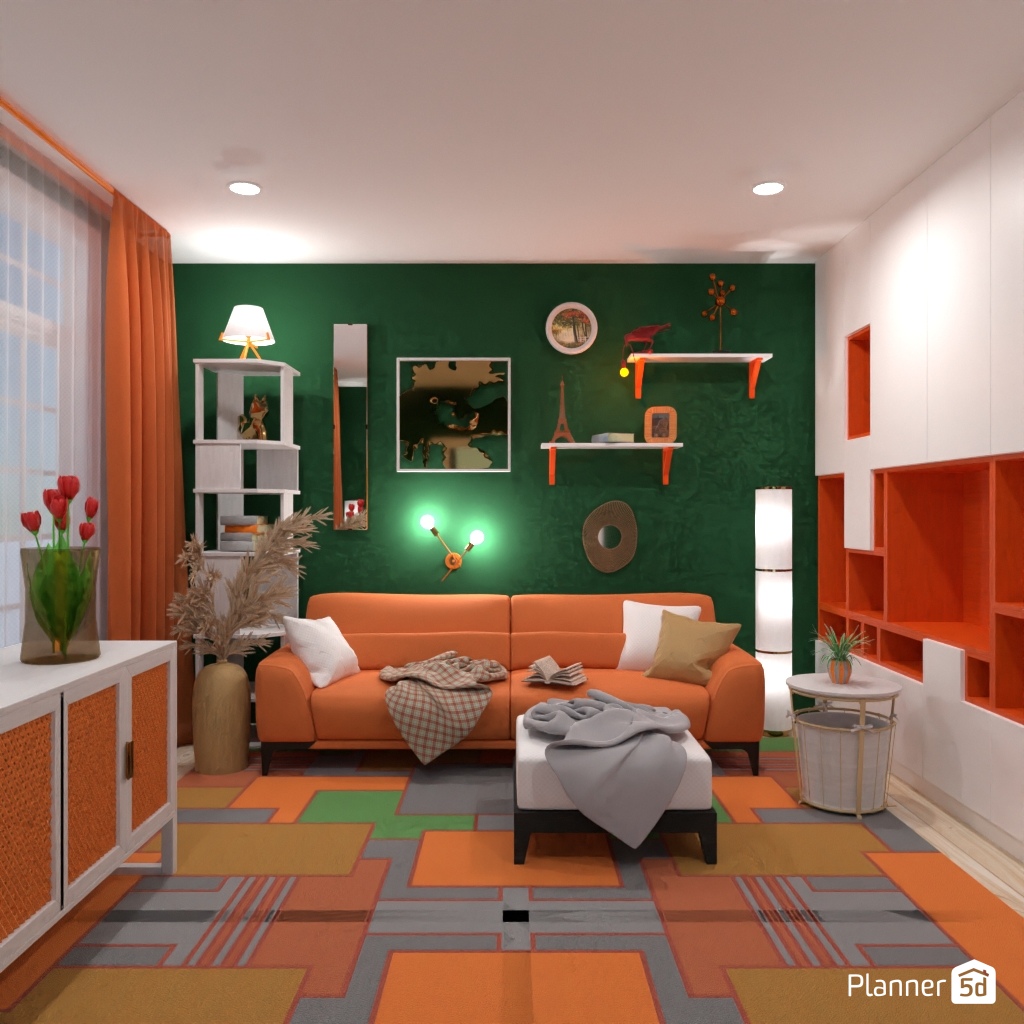 Orange sofa #3399368 by Editors Choice