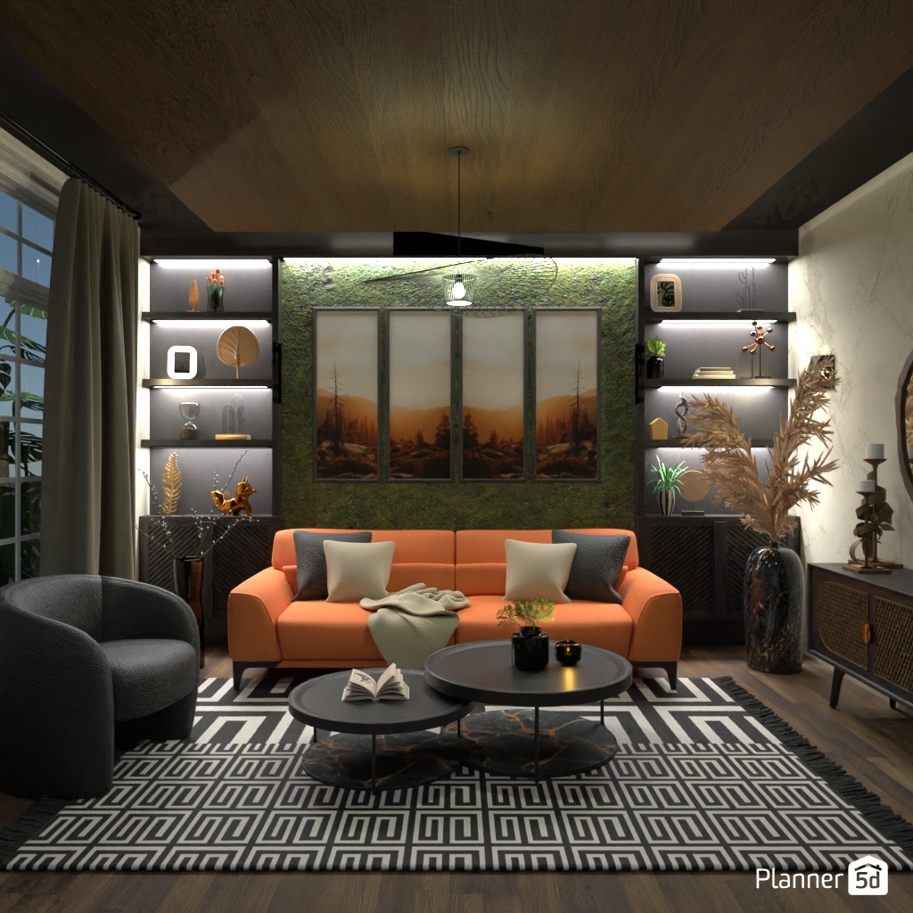 Orange sofa #32017936 by Editors Choice