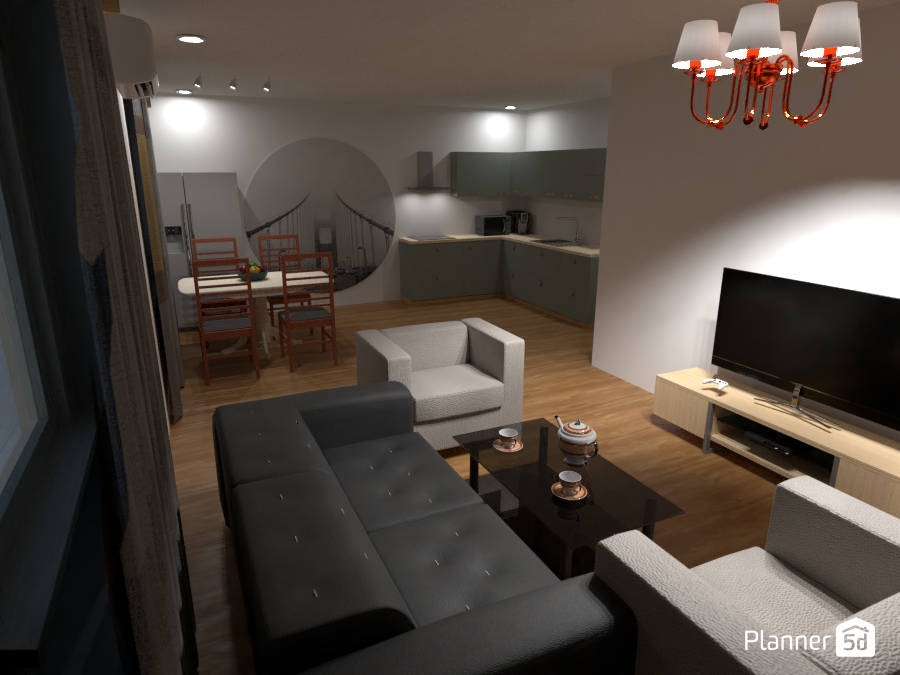 первая работа "кухня-гостинная #6256617 by User 39150688