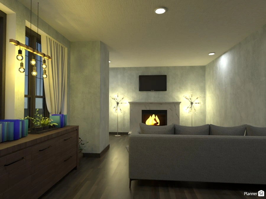 Living room with fireplace #3022972 by Doggy