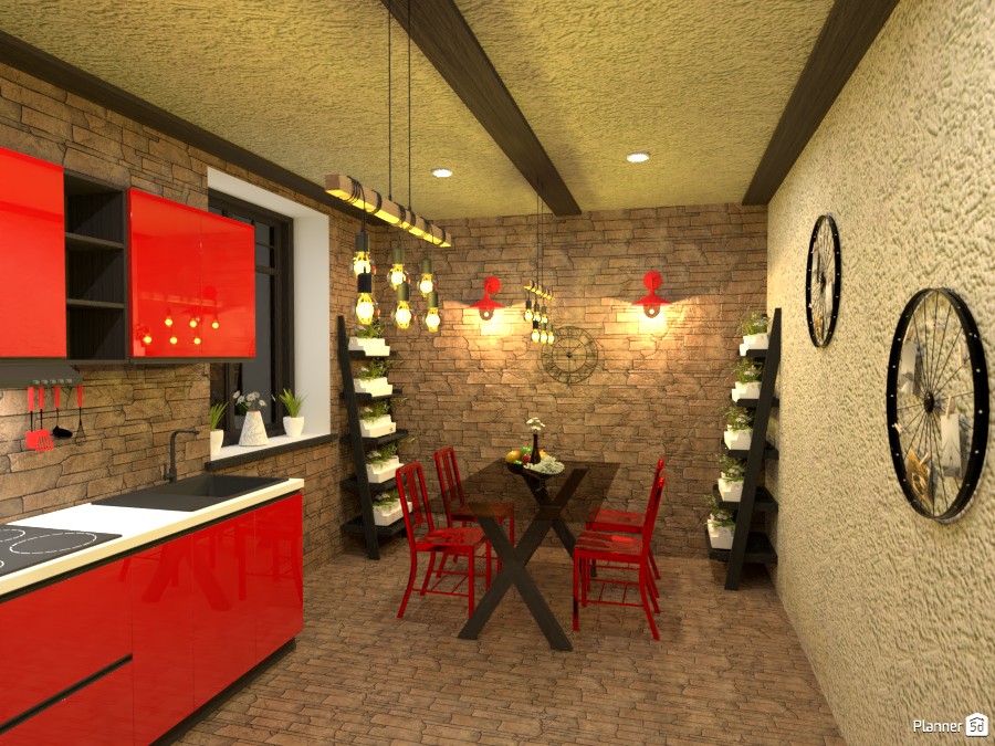 Kitchen in industrial style #4705724 by Maryna Denyschenko