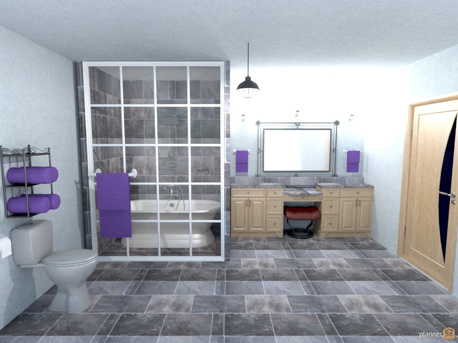 slate gray tile bathroom #1006119 by Joy Suiter