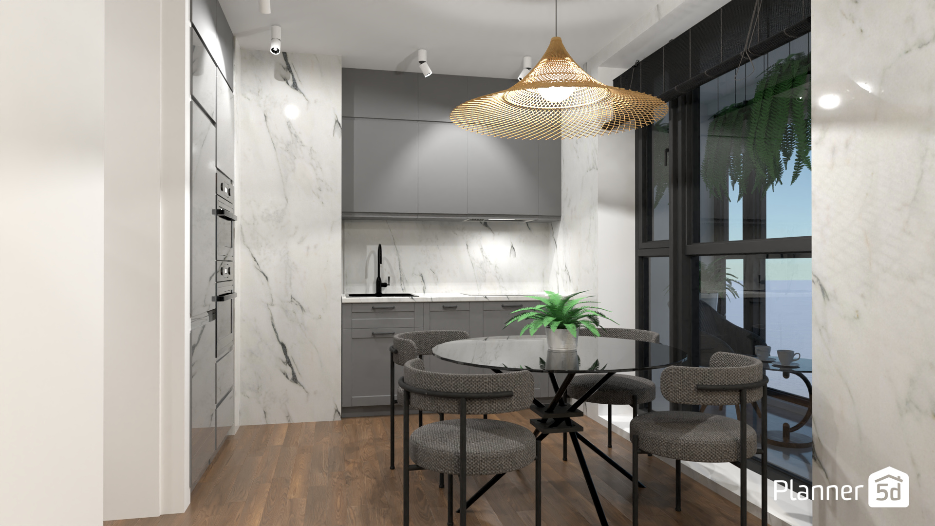 Minimal and Modern Kitchen + Dining Room #8540045 by Monika