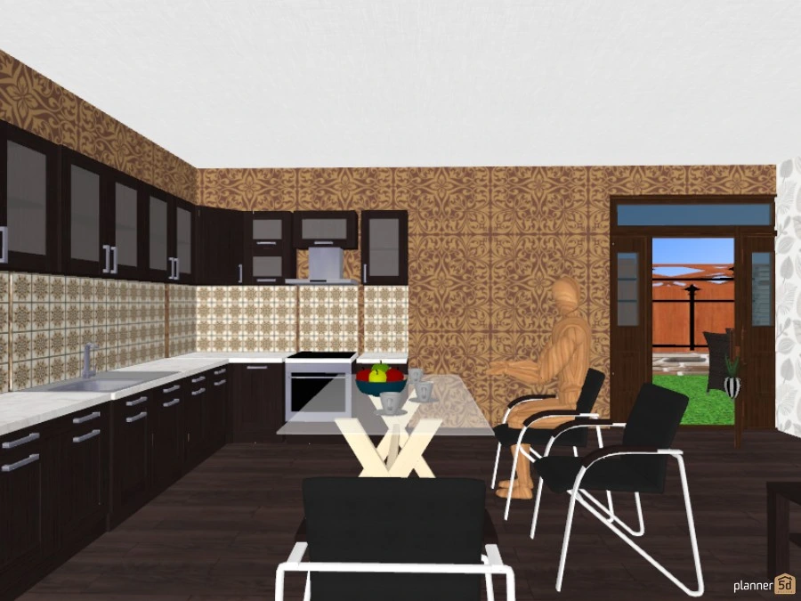 кухня - Free Online Design | 3D Kitchen Floor Plans by Planner 5D