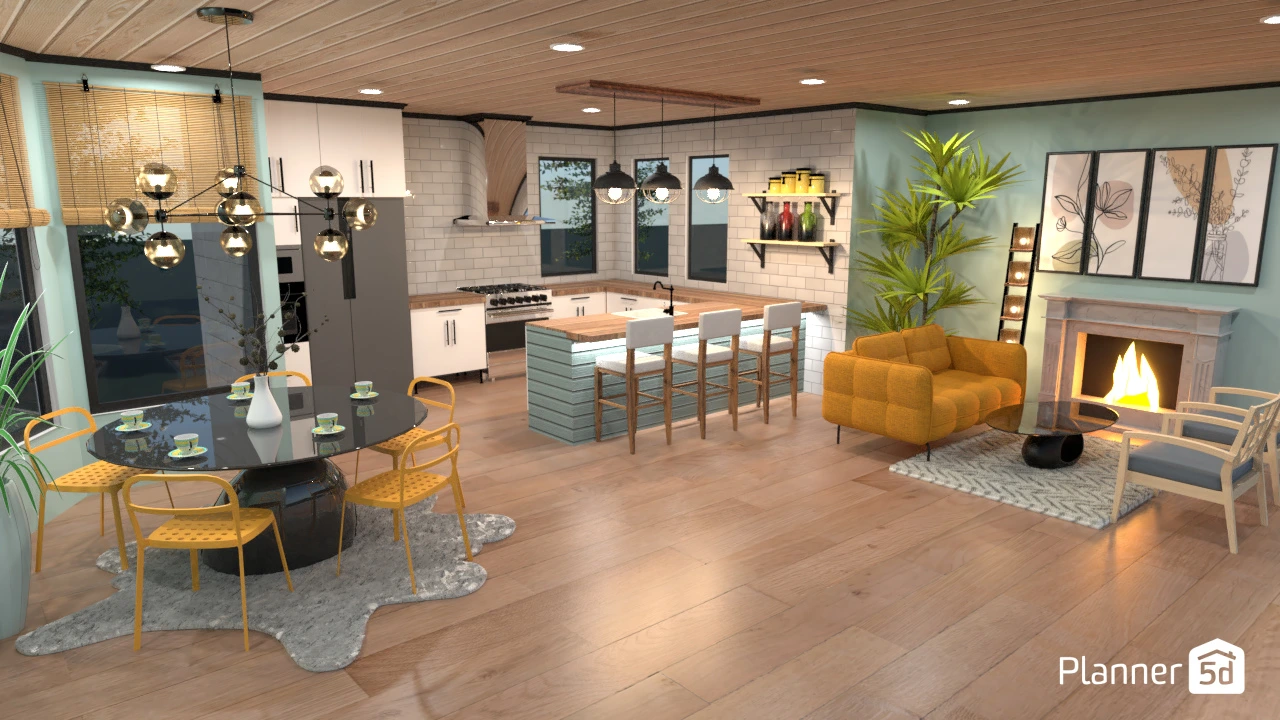 Área social em conceito aberto. #94426 by Luana