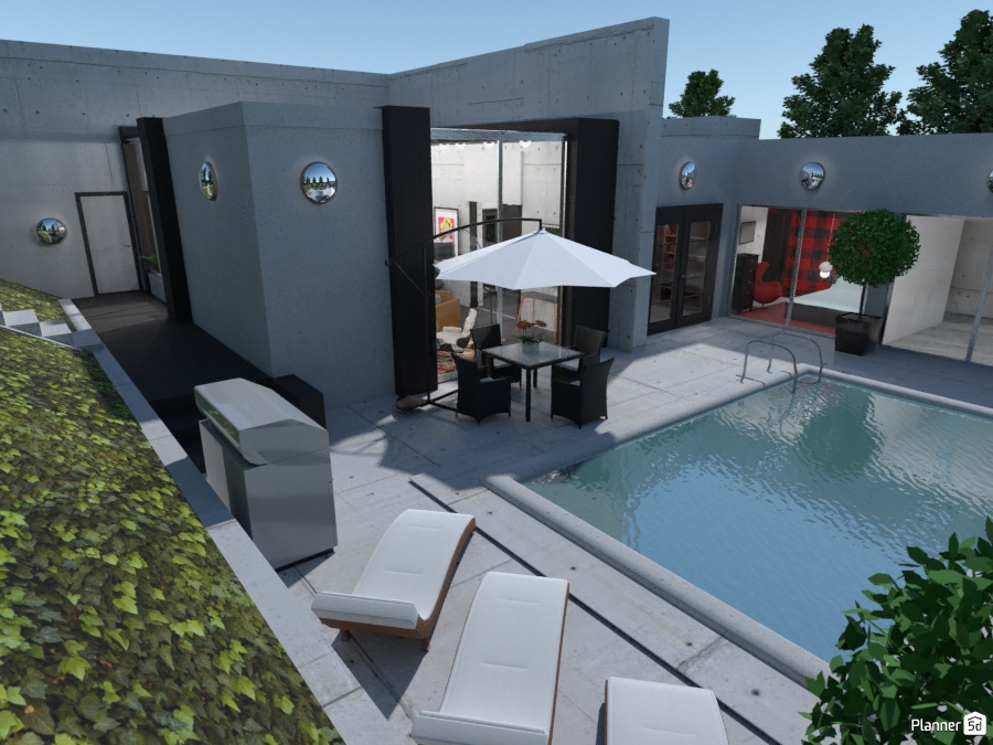 Concrete courtyard house #3270256 by Burgess Hodges