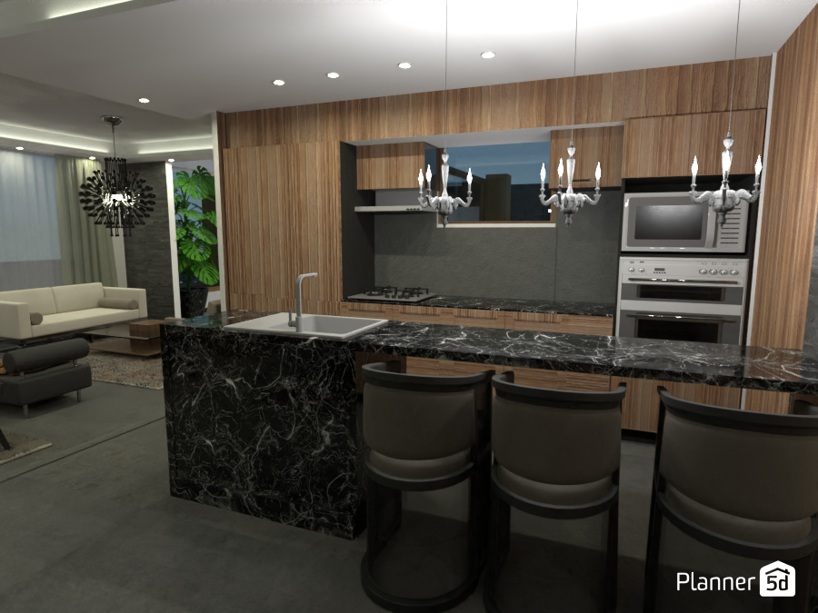 black marble kitchen #8155145 by Michel