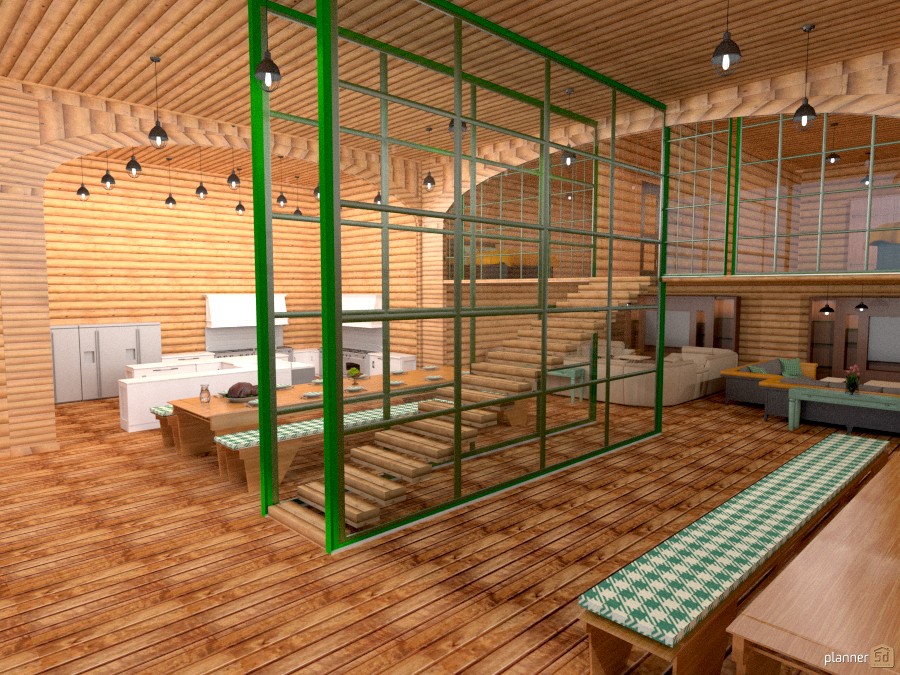 lodge kitchen/dining/tv movie lounge #975107 by Joy Suiter