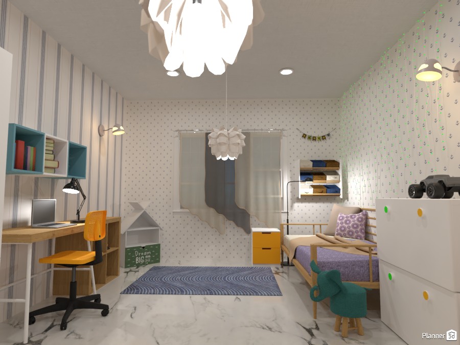 Children's bedroom - light theme, lots of storage 4508998 by Born to be Wild image