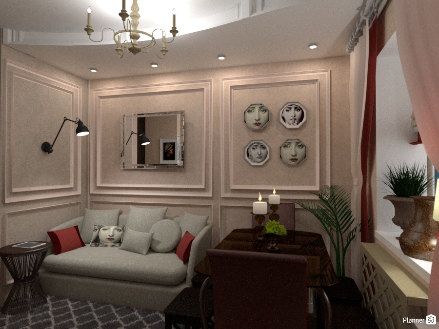 Гостиная+кухня+столовая #1702122 by Elena Strenova