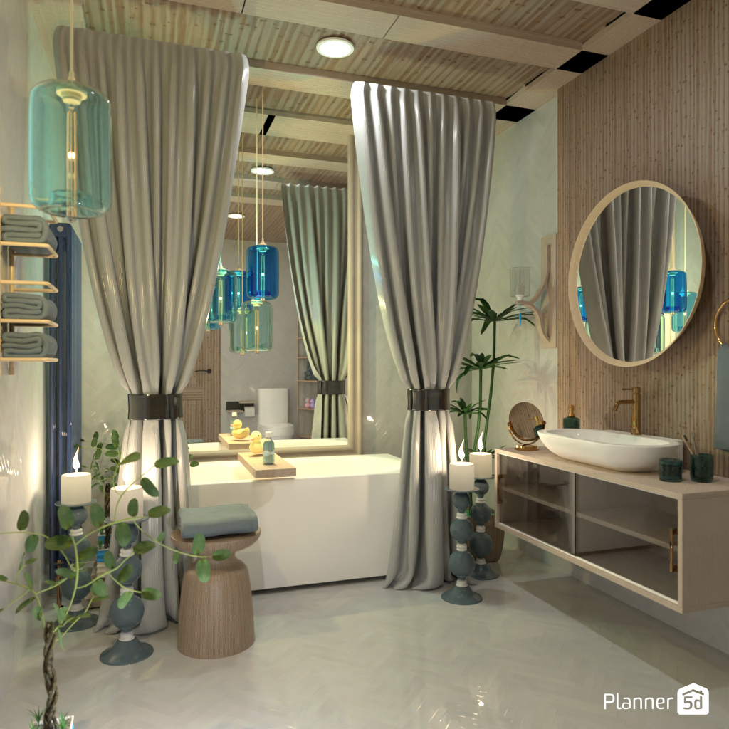 Bath with candles #19261308 by Editors Choice