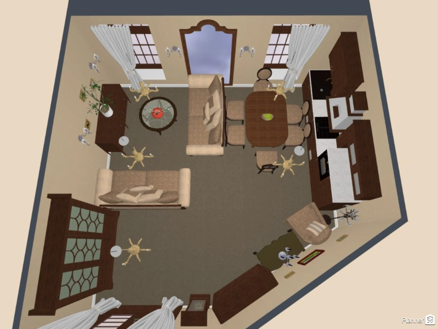 Кухня и гостиная в классическом стиле #84584 by Муст Сей