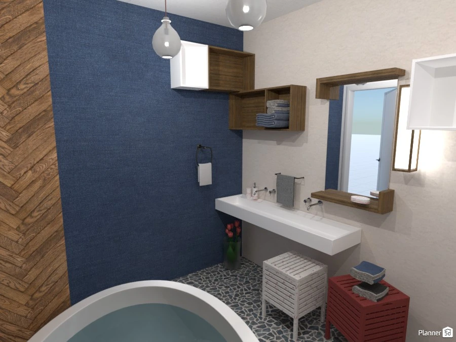 Blue Jeans Wooden Bathroom 80501 by Patricia Bennett Solis image