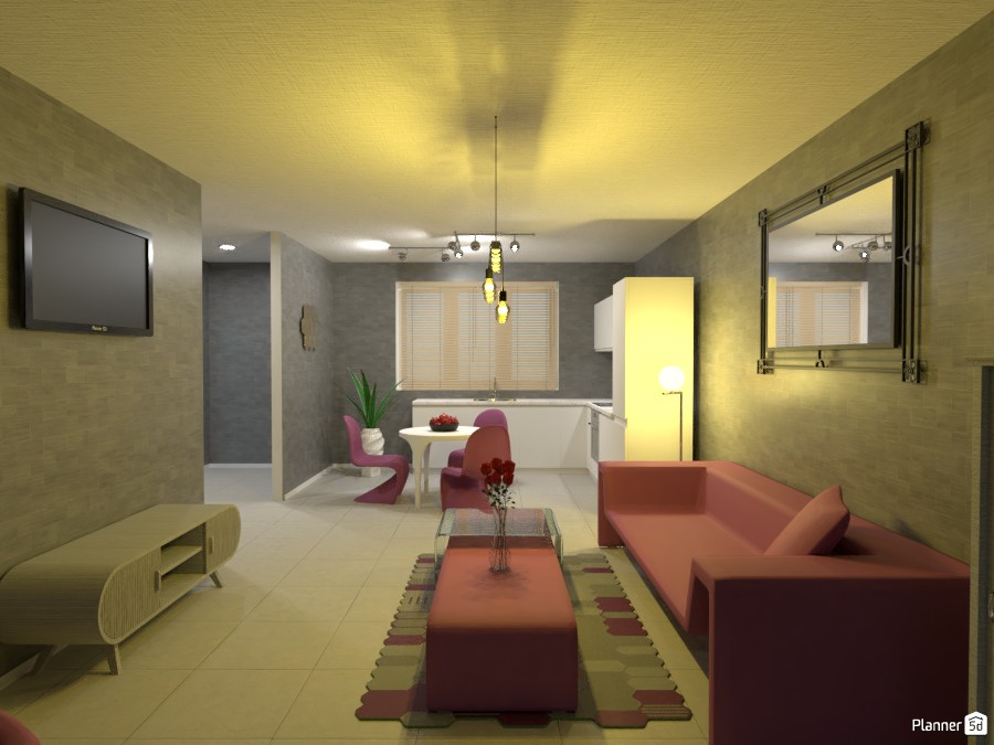 kitchen with living room #3500788 by R.S