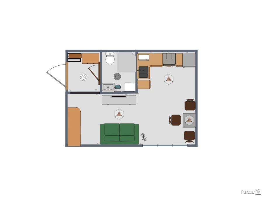 Эконом-дизайн квартиры-студии 29 кв метров - Free Online Design | 3D ...