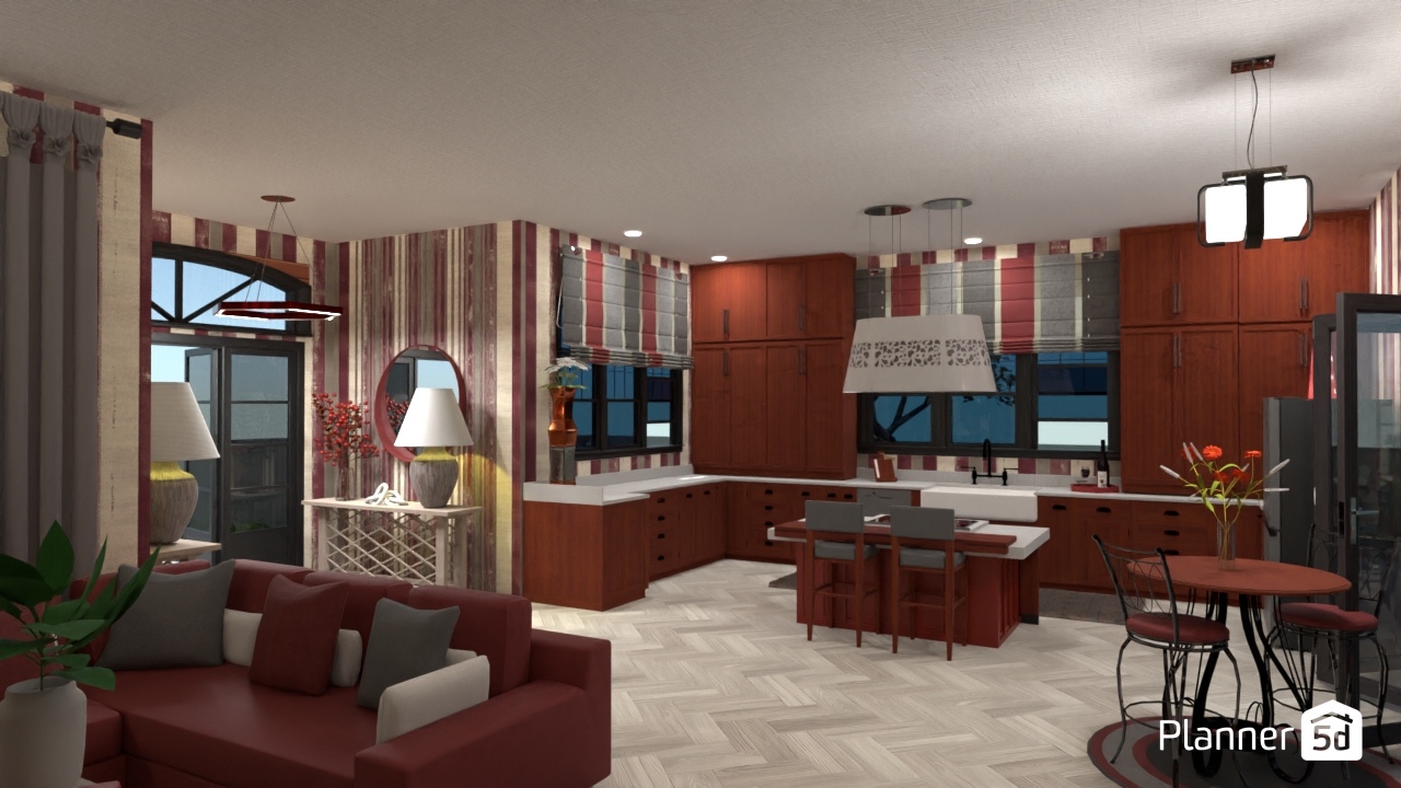 Crimson Kitchen #28835900 by Gina