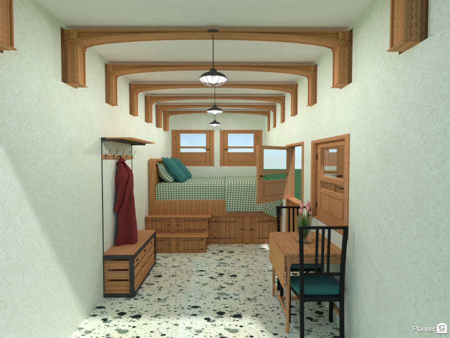 tiny guest room w retractable steps #2001978 by Joy Suiter