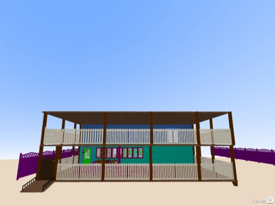 2 floor house with porch on 1 floor and balcony on second floor #139355 by User 116578519