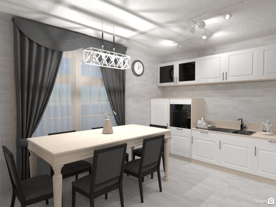 modern house - kitchen and dining room #3573375 by Chani