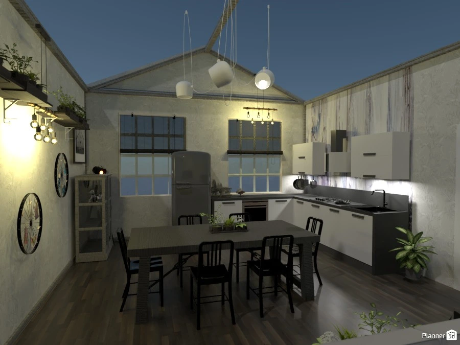 Living room and kitchen #3022952 by Doggy