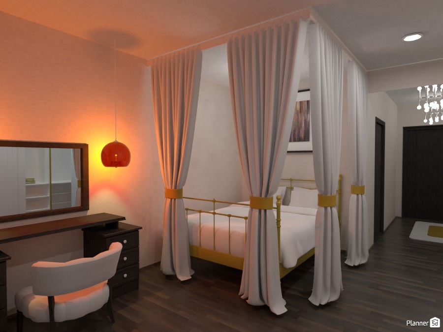 luxury gold and white bedroom with a bathroom #3636403 by penguin