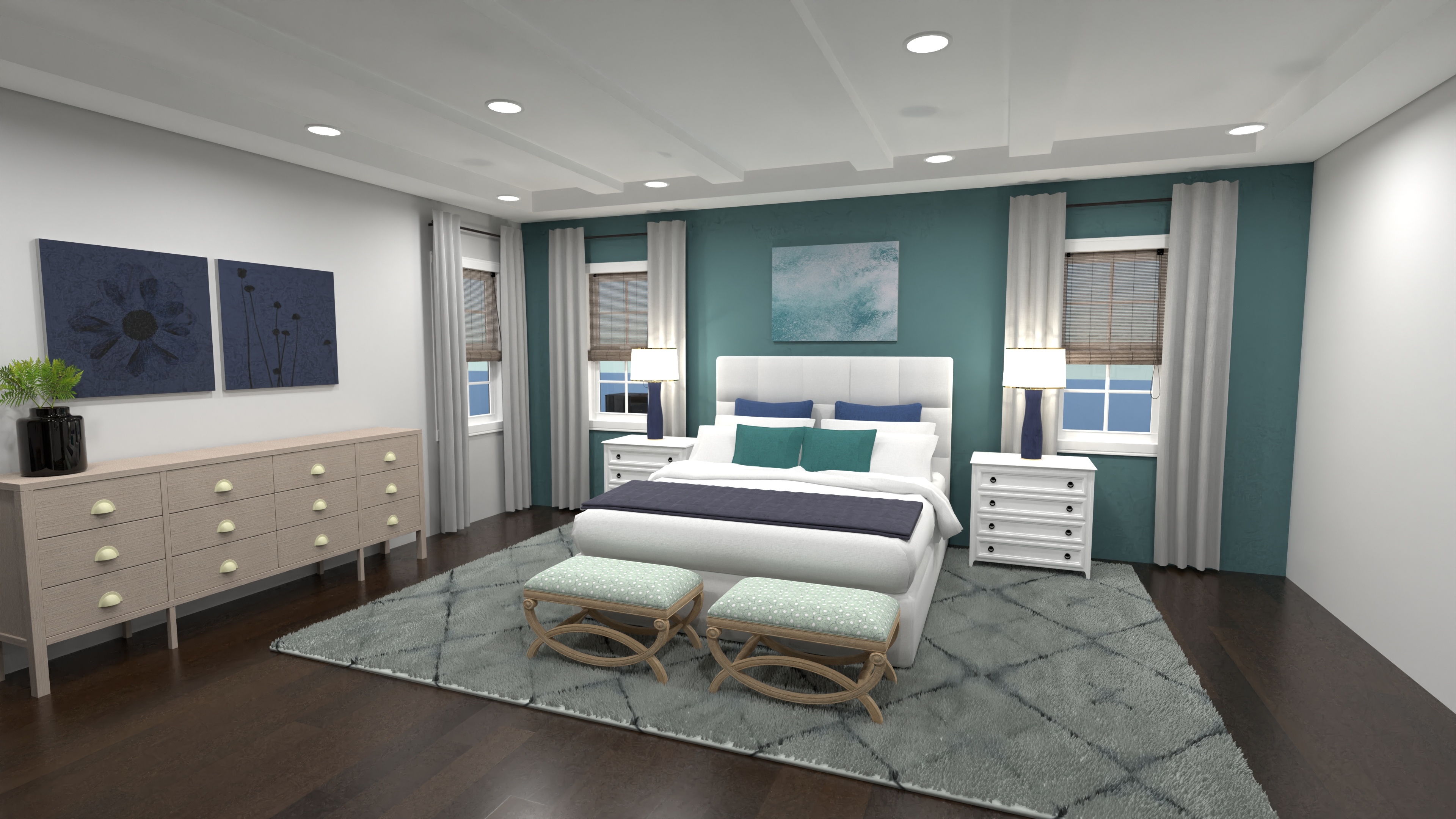 Yocum - Primary Bedroom (Option 2: Accent Wall) #23359386 by Nicole Bailey